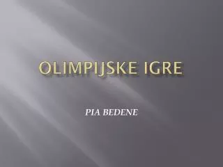 olimpijske igre