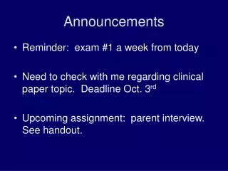 Announcements