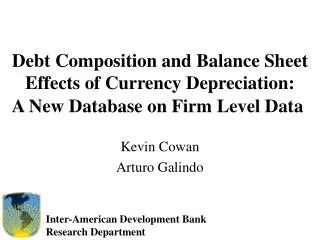 Debt Composition and Balance Sheet Effects of Currency Depreciation: A New Database on Firm Level Data
