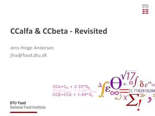 CCalfa &amp; CCbeta - Revisited
