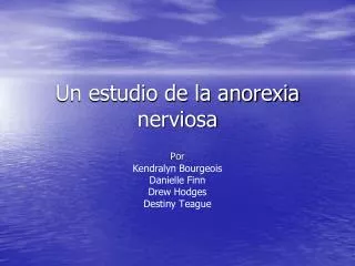 un estudio de la anorexia nerviosa