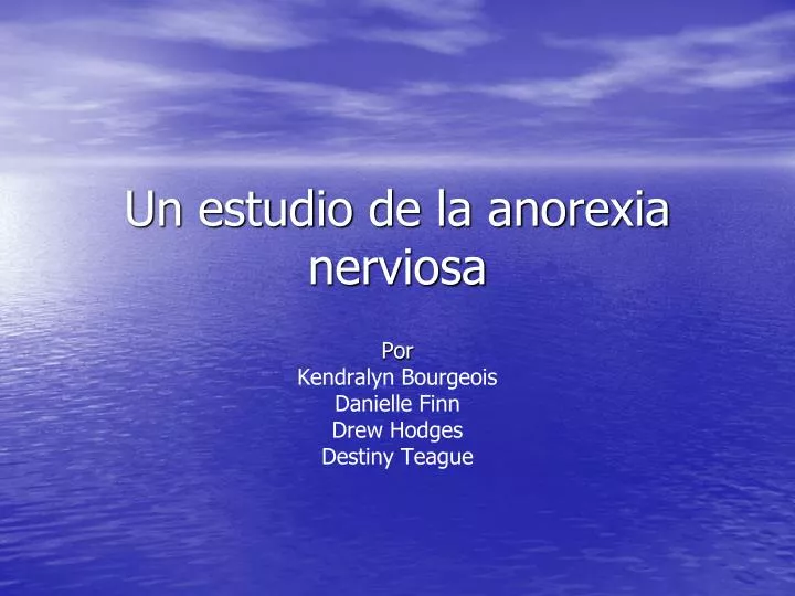 un estudio de la anorexia nerviosa