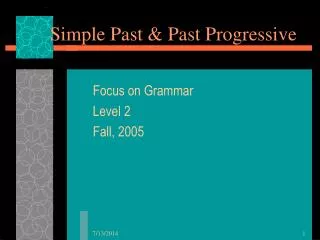 simple past past progressive
