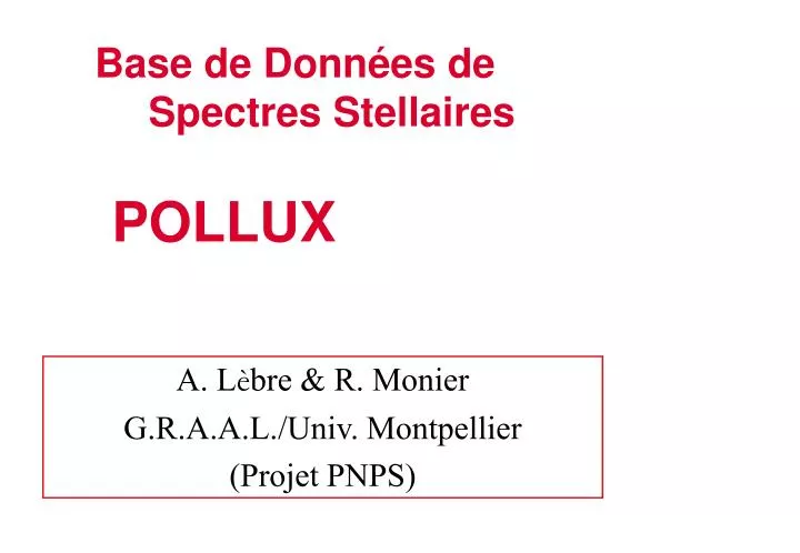 base de donn es de spectres stellaires