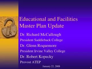 Educational and Facilities Master Plan Update