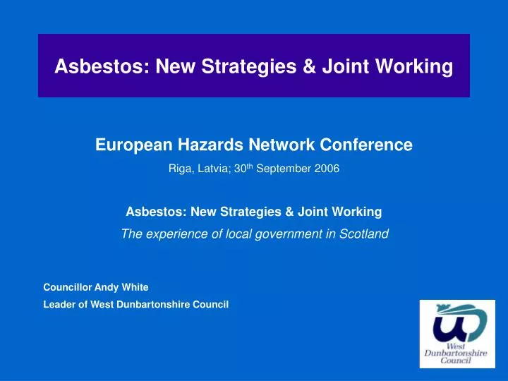 asbestos new strategies joint working