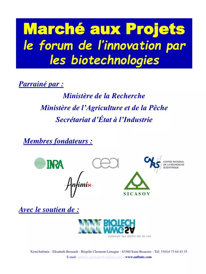 march aux projets le forum de l innovation par les biotechnologies