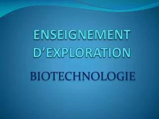 enseignement d exploration