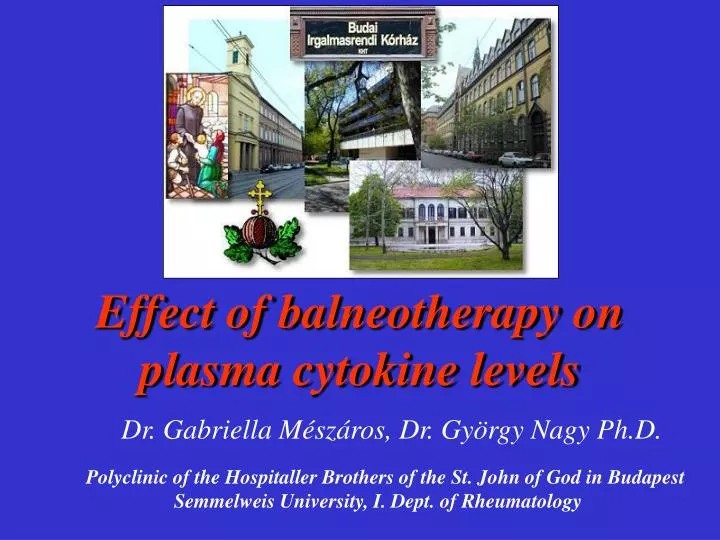 effect of balneotherapy on plasma cytokine levels