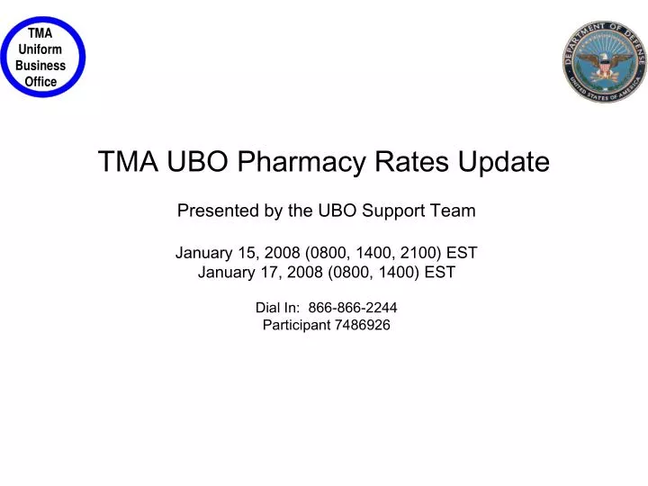 tma ubo pharmacy rates update