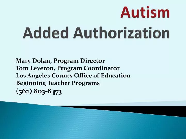 autism added authorization