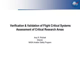 Verification &amp; Validation of Flight Critical Systems Assessment of Critical Research Areas