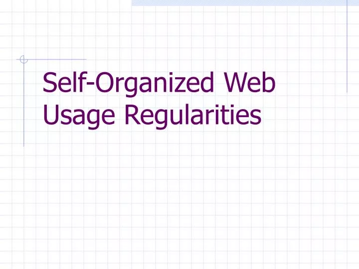 self organized web usage regularities
