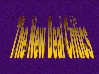 The New Deal Critics