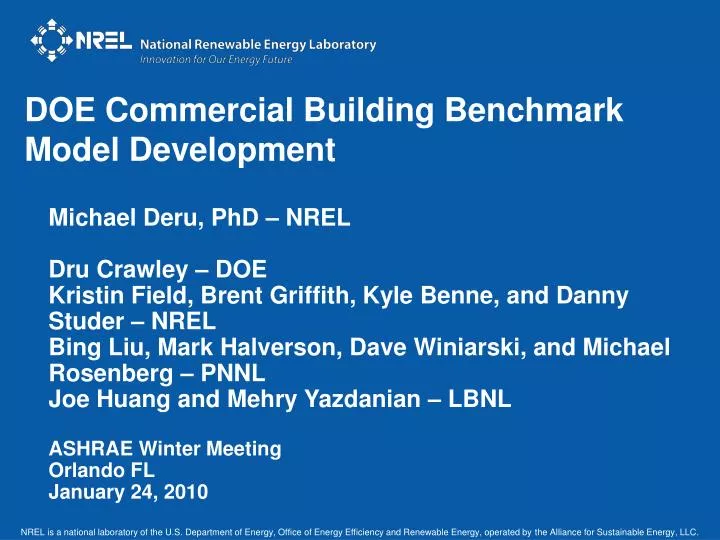 doe commercial building benchmark model development