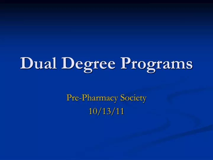 dual degree programs