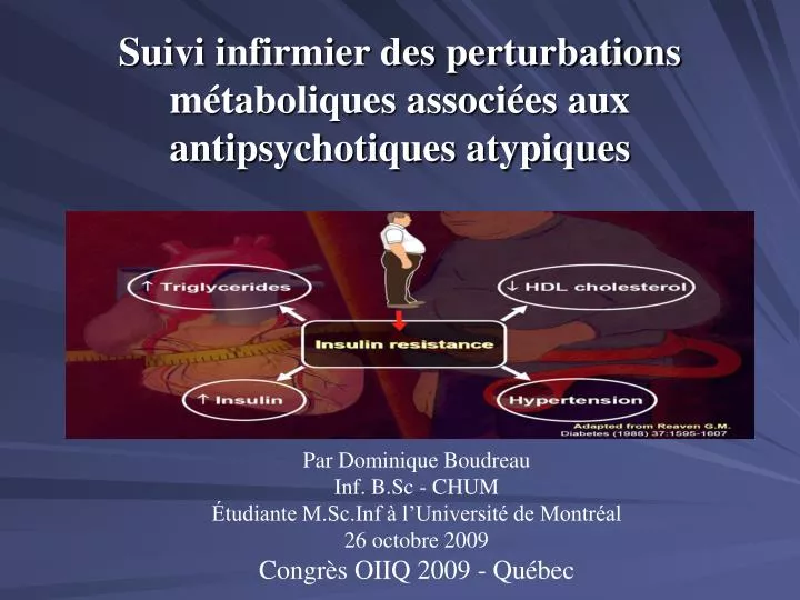 suivi infirmier des perturbations m taboliques associ es aux antipsychotiques atypiques