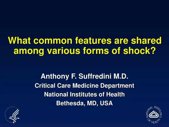 what common features are shared among various forms of shock