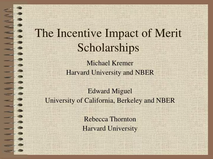 the incentive impact of merit scholarships
