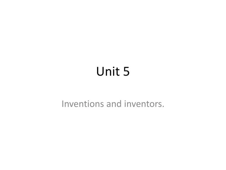 unit 5