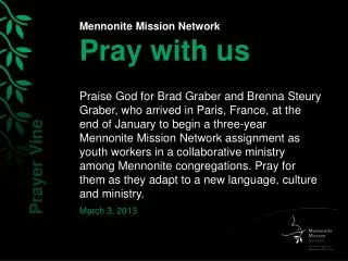 Mennonite Mission Network Pray with us