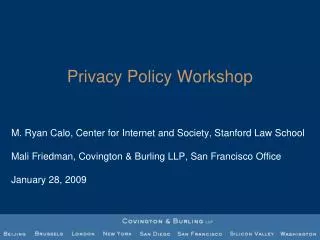 Privacy Policy Workshop