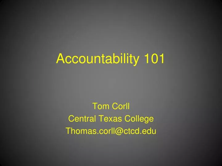 accountability 101