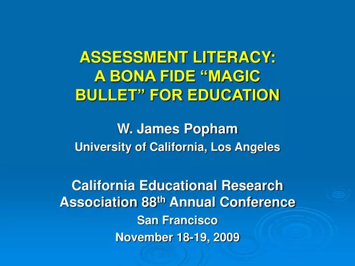assessment literacy a bona fide magic bullet for education