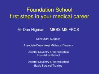 Foundation School first steps in your medical career