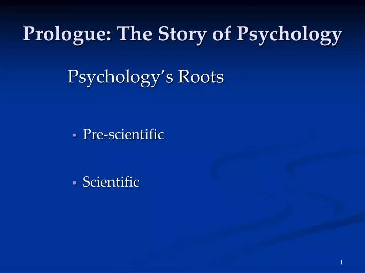 prologue the story of psychology