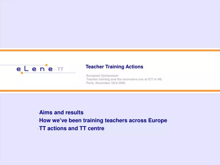teacher training actions