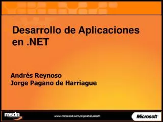 Desarrollo de Aplicaciones en .NET