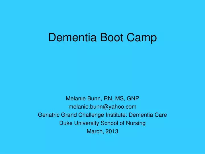 dementia boot camp