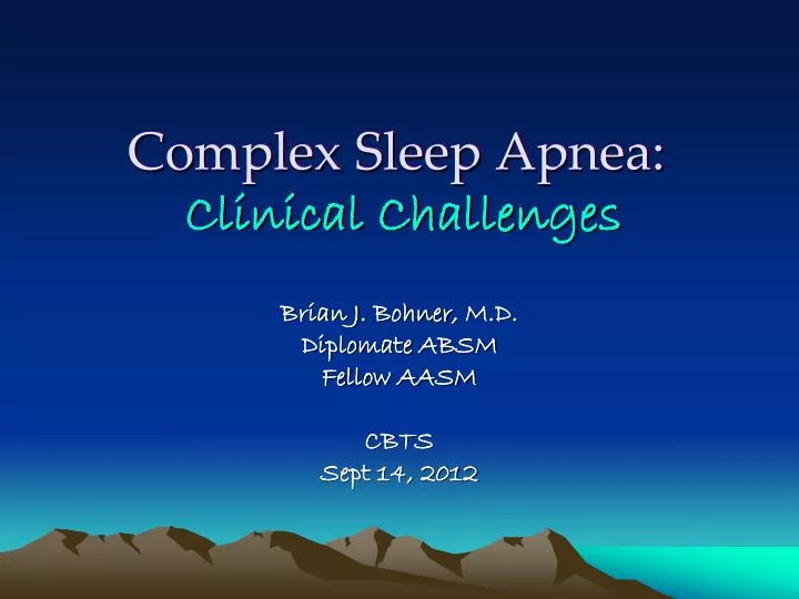 complex sleep apnea clinical challenges
