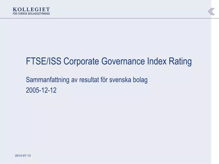 ftse iss corporate governance index rating