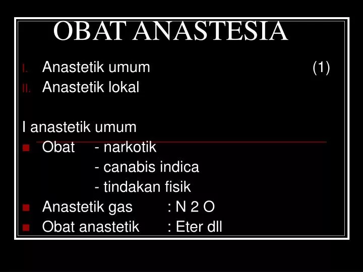 obat anastesia