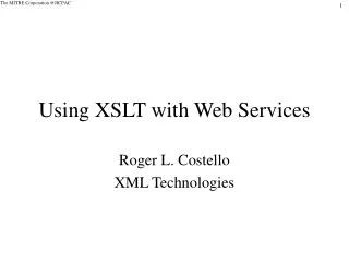 Using XSLT with Web Services