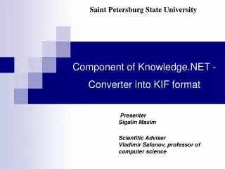 Component of Knowledge . NET - Converter into KIF format
