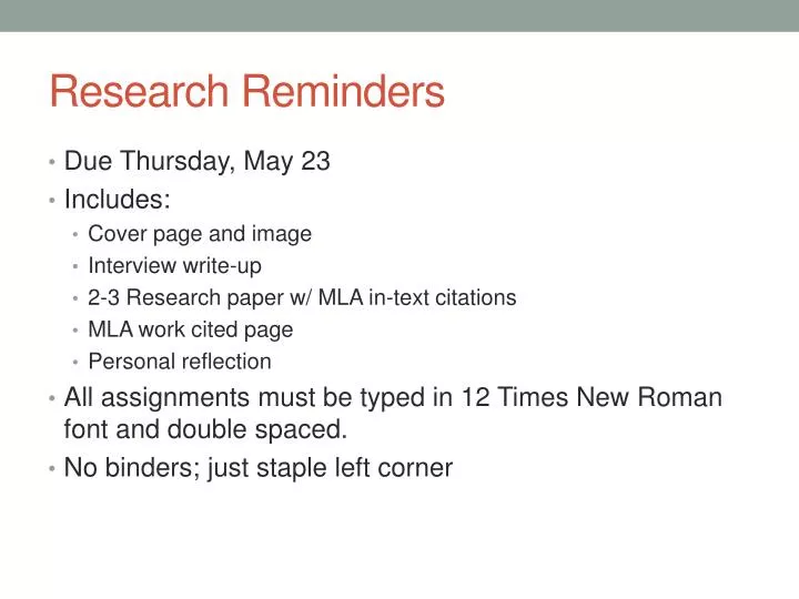 research reminders