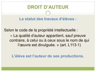droit d auteur