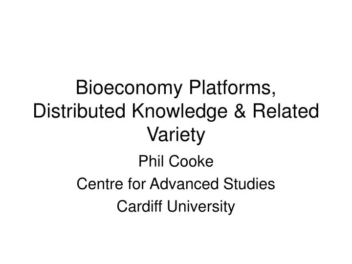bioeconomy platforms distributed knowledge related variety