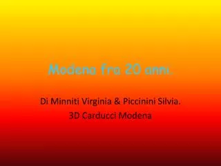 modena fra 20 anni