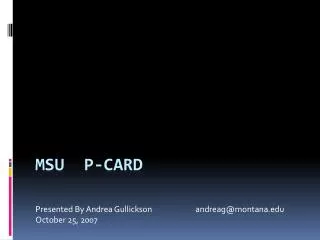 MSU P-Card
