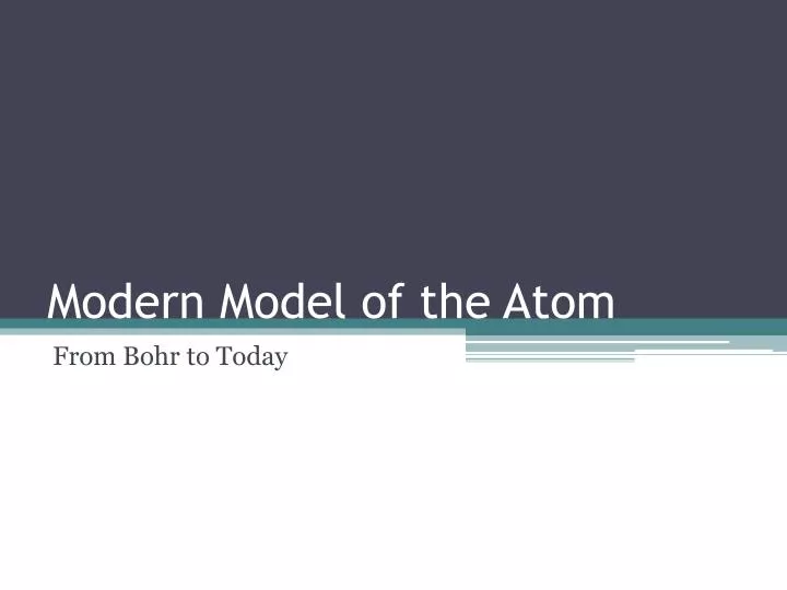 modern model of the atom