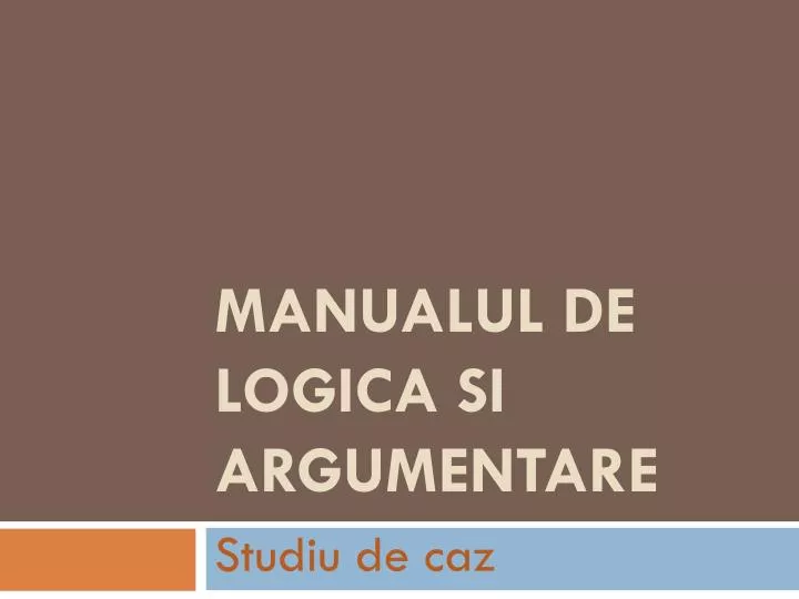 manualul de logica si argumentare