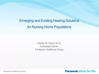 Emerging and Existing Hearing Solutions for Nursing Home Populations