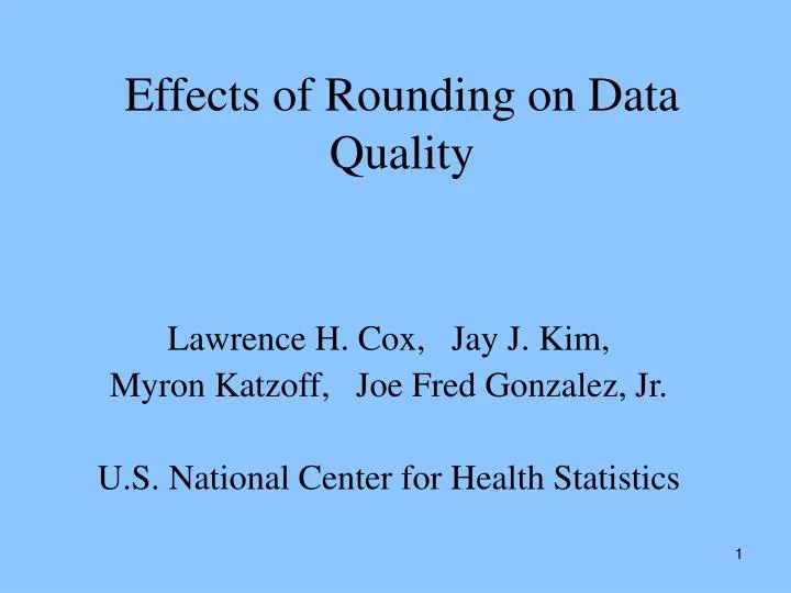 effects of rounding on data quality