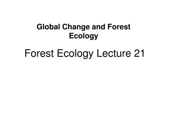 forest ecology lecture 21