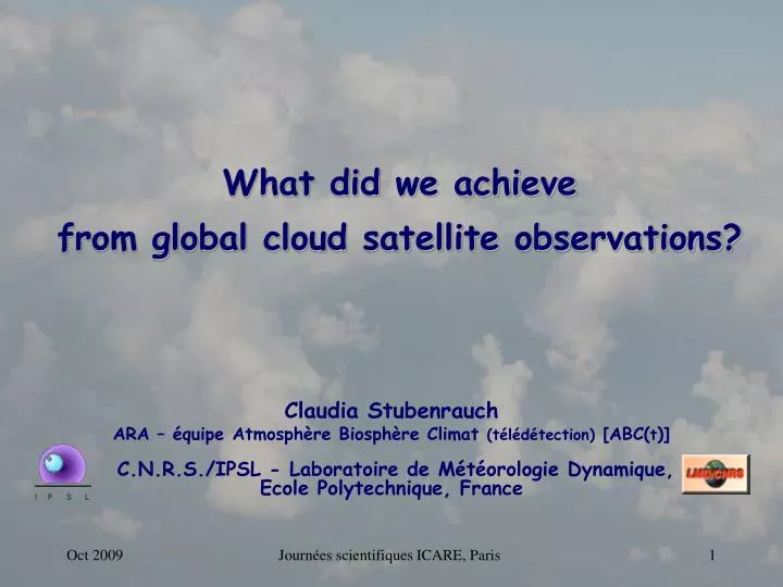 what did we achieve from global cloud satellite observations