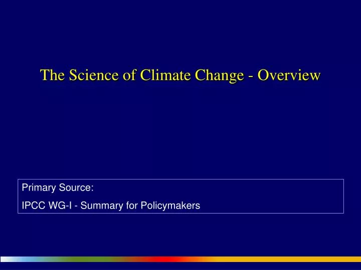 the science of climate change overview